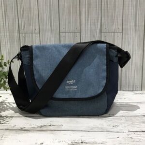 ANELLO Messenger Shoulder Bag Blue Denim Style Crossbody